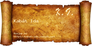 Kabát Ida névjegykártya