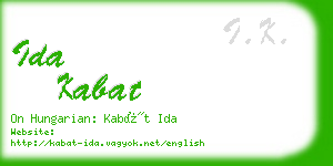 ida kabat business card